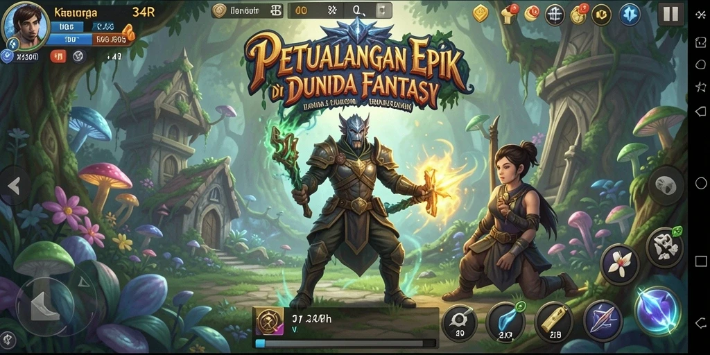 Screenshot 34R menampilkan aksi seru di dunia RPG.