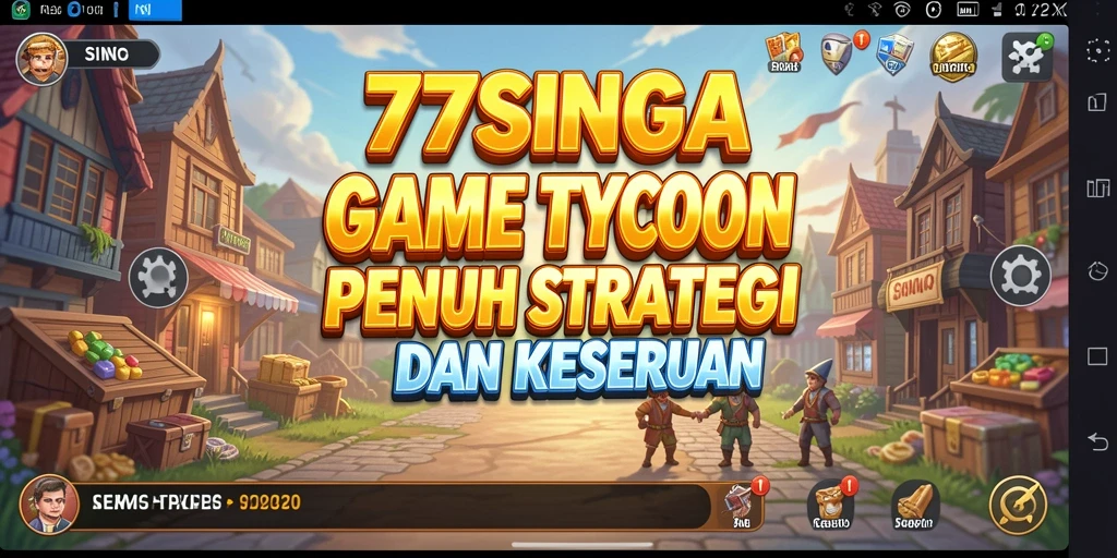 Tampilan gameplay seru dalam <strong>77SINGA</strong> dengan elemen manajemen bisnis.