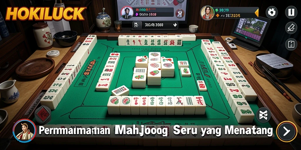 Tampilan gameplay HOKILUCK dengan papan Mahjong yang menantang.
